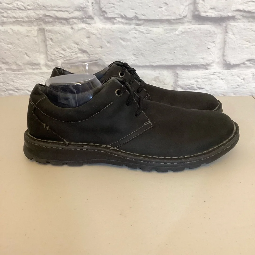 Clarks 11W Men’s Oxfords Lace Up Classic Black Comfort Shoes Wide Casual Work